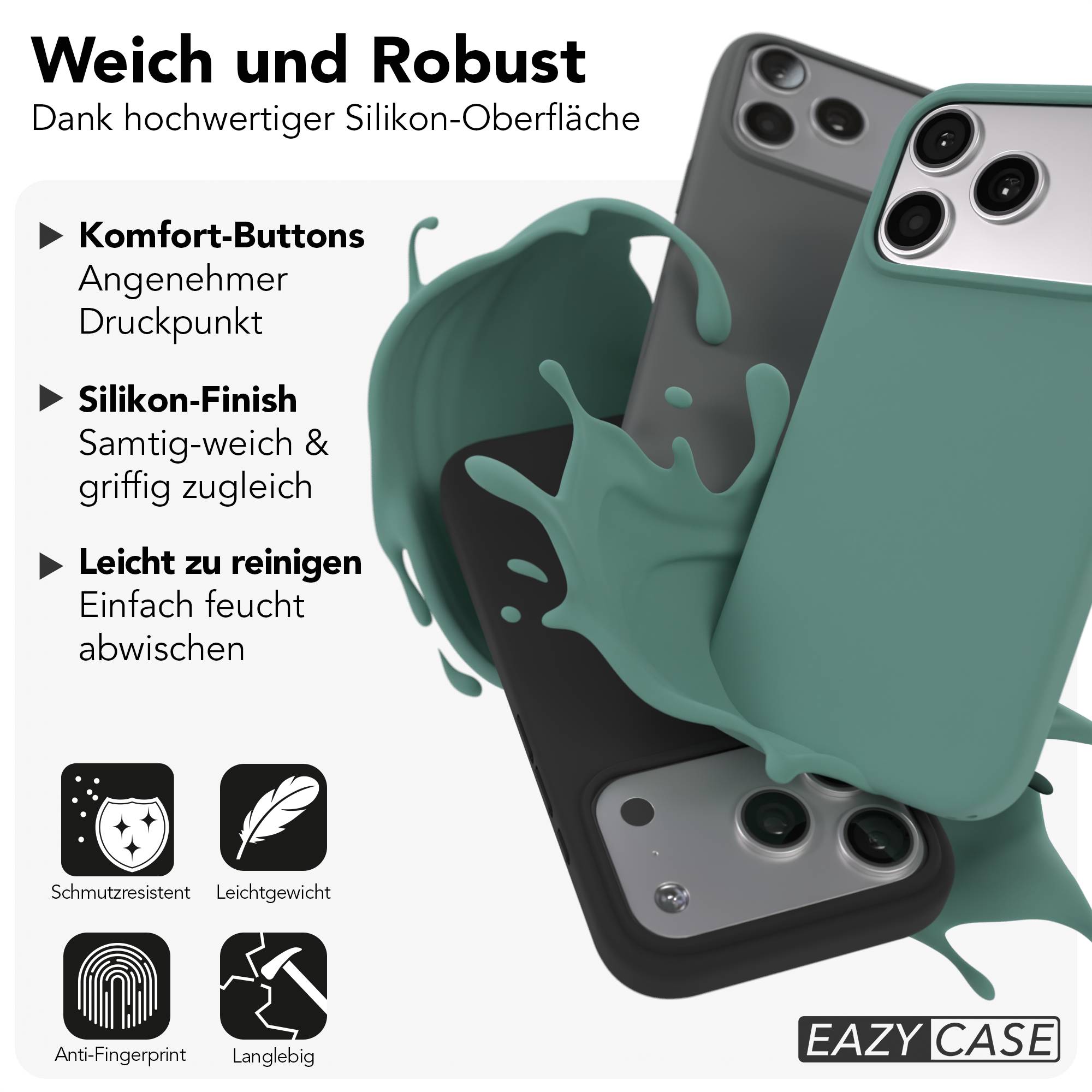 Apple iPhone 17 Pro Premium Silikonhülle mit Kameraschutz von EAZY CASE 