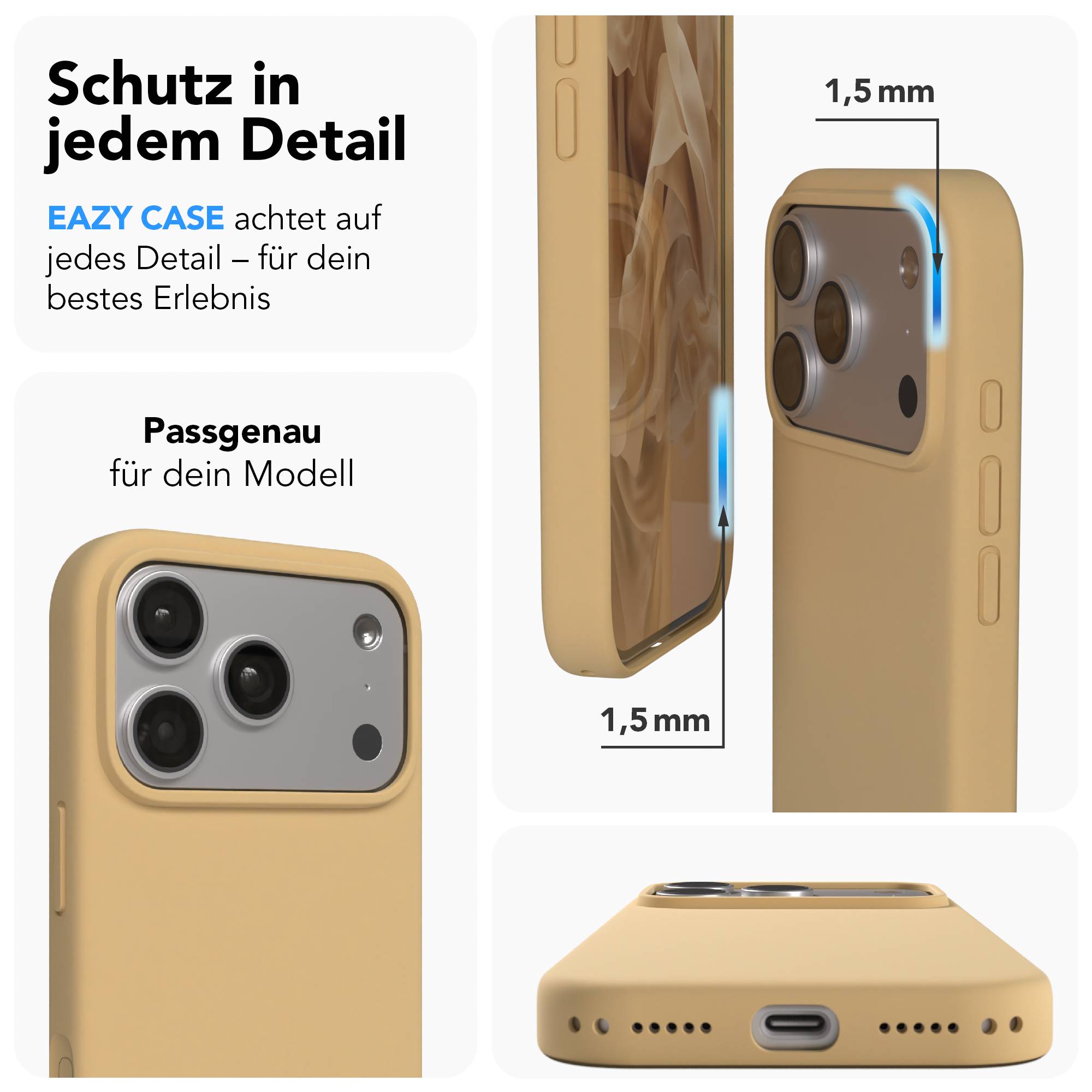 Apple iPhone 17 Pro Premium Silikonhülle mit Kameraschutz von EAZY CASE 