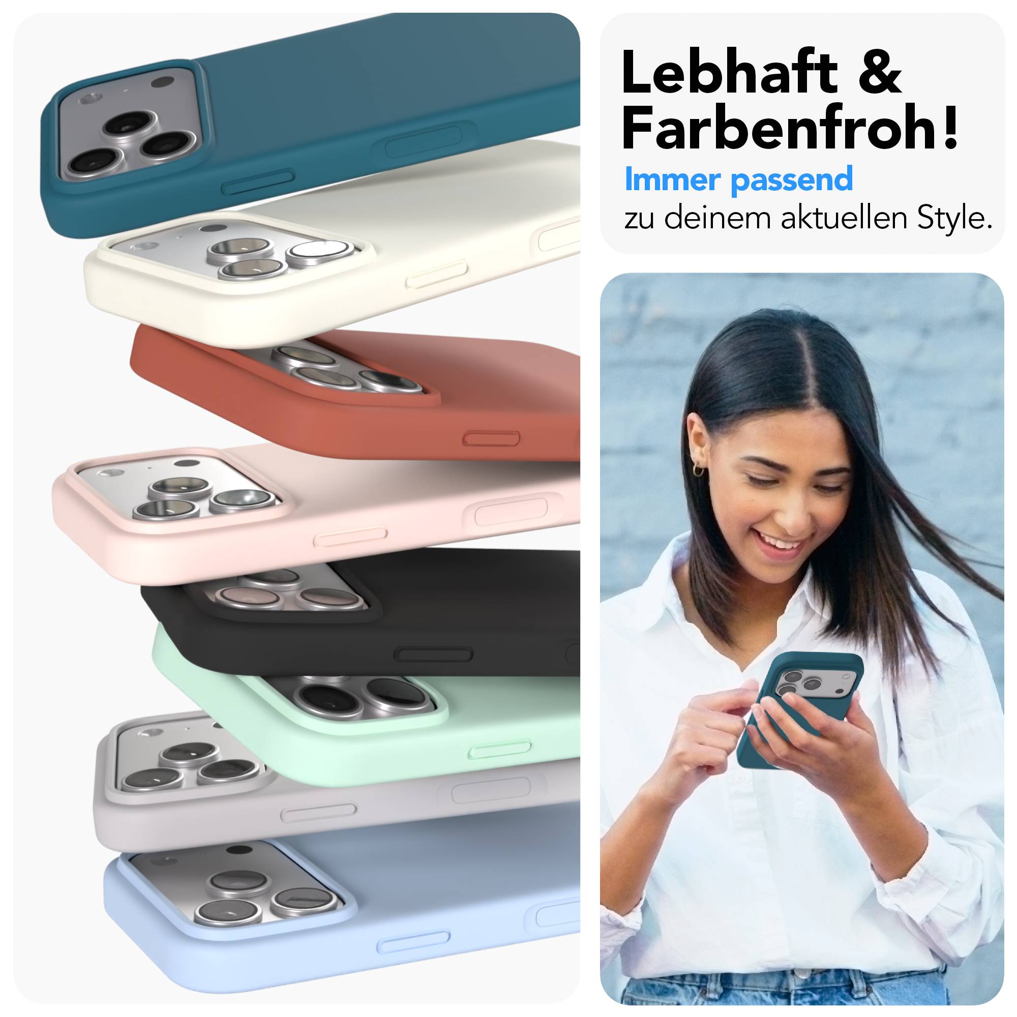 Apple iPhone 17 Pro Premium Silikonhülle mit Kameraschutz von EAZY CASE 