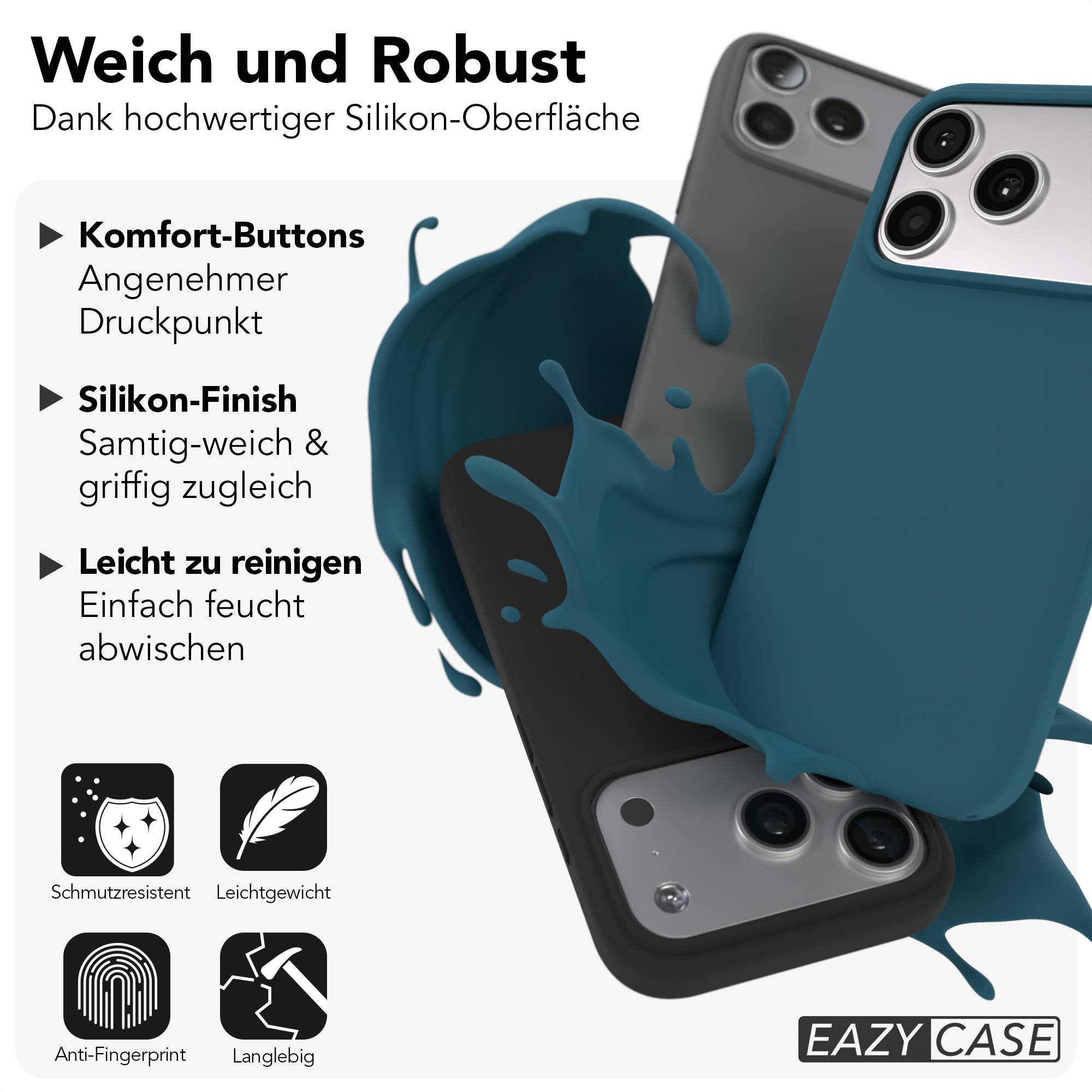 Apple iPhone 17 Pro Premium Silikonhülle mit Kameraschutz von EAZY CASE 