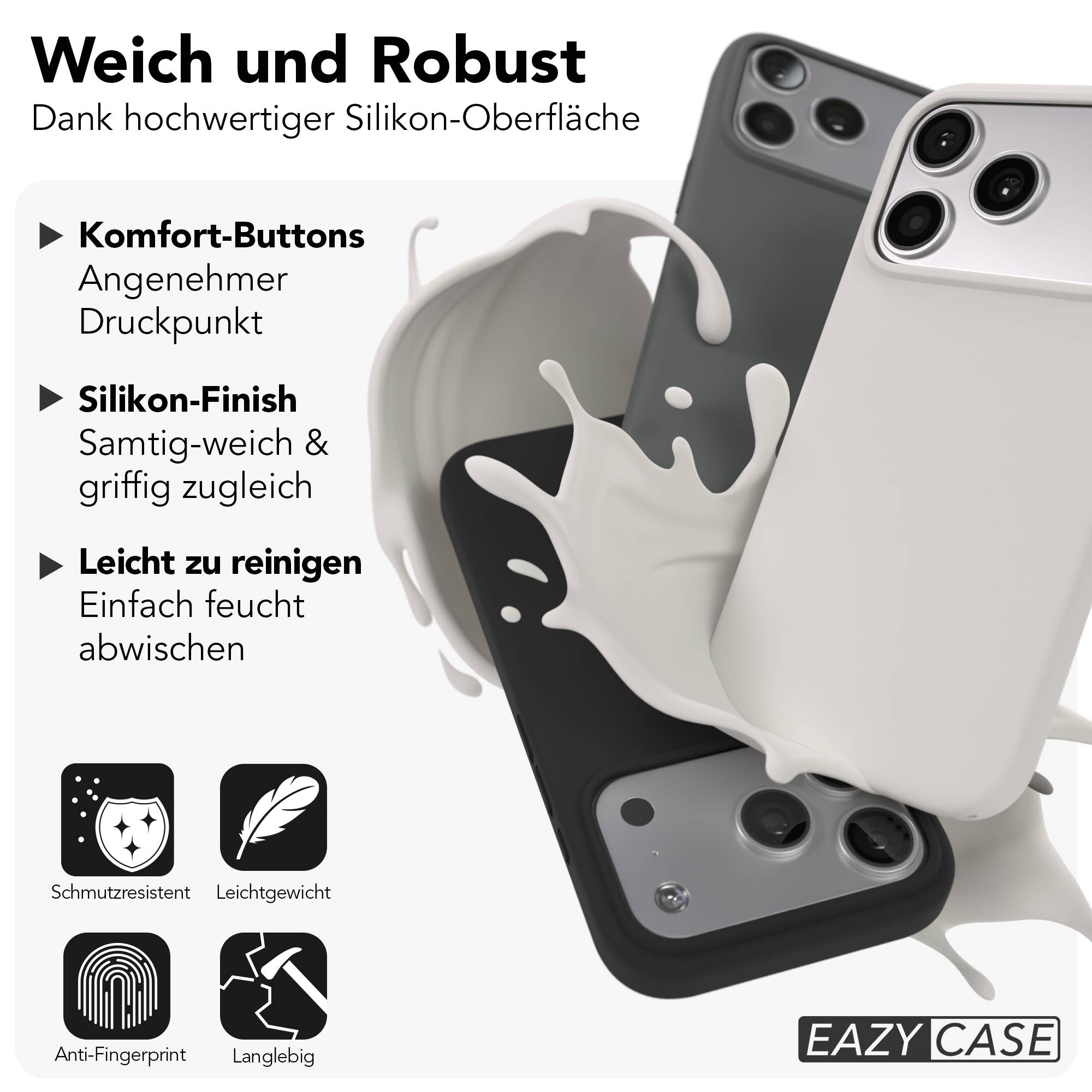 Apple iPhone 17 Pro Premium Silikonhülle mit Kameraschutz von EAZY CASE 