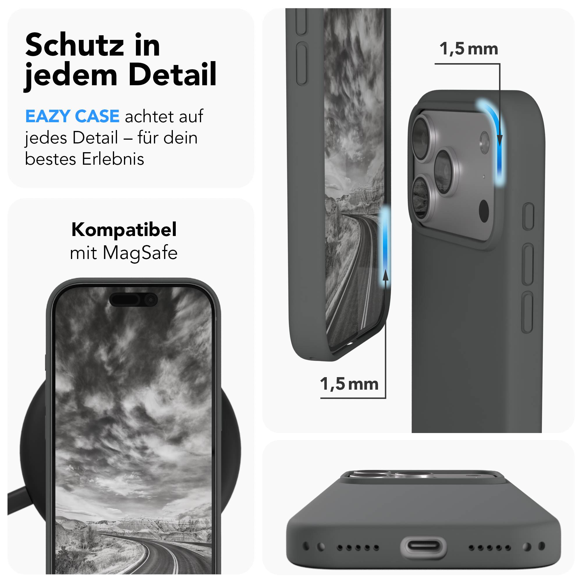 iPhone 17 Pro MagSafe Silikonhülle mit Kameraschutz von EAZY CASE 