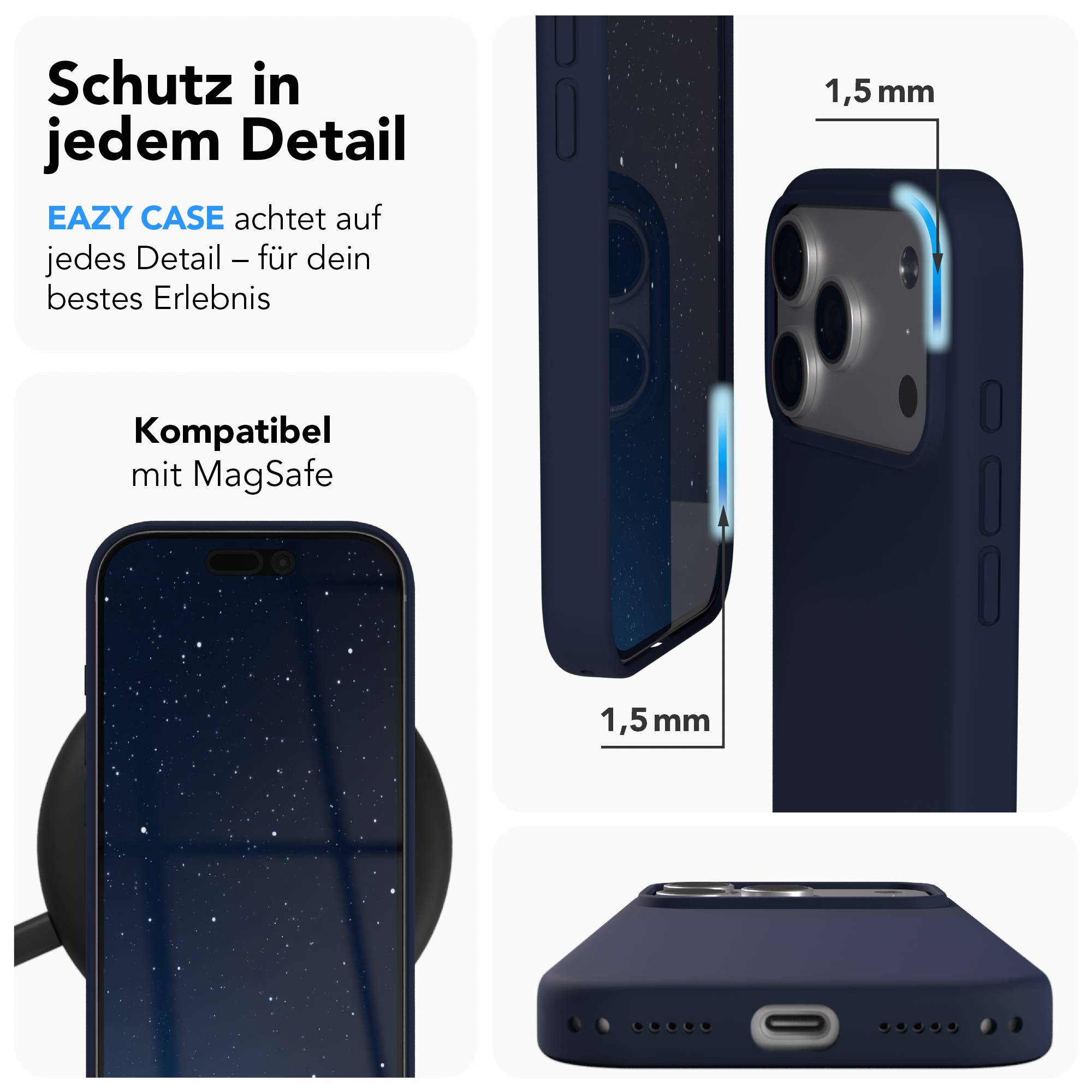 iPhone 17 Pro MagSafe Silikonhülle mit Kameraschutz von EAZY CASE 