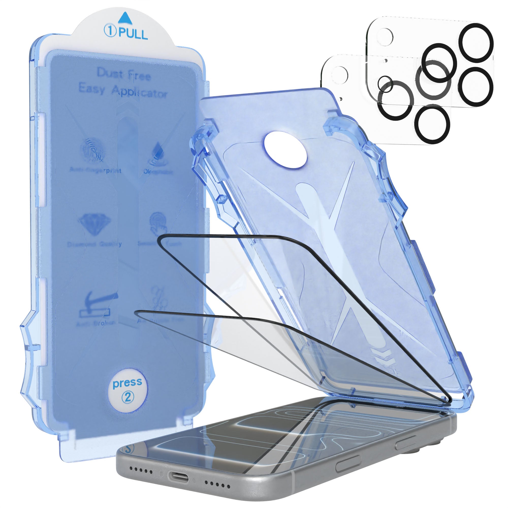 iPhone 17 Pro 2er Set Glasfolie + Installationsrahmen