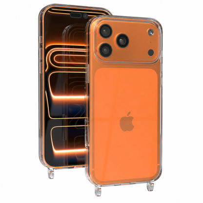 iPhone 17 Pro Max Schutzhülle mit Befestigungsösen für Handyketten TPU transparent