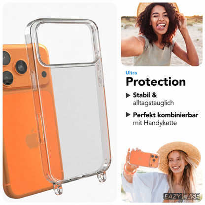 iPhone 17 Pro Max Schutzhülle mit Befestigungsösen für Handyketten TPU transparent
