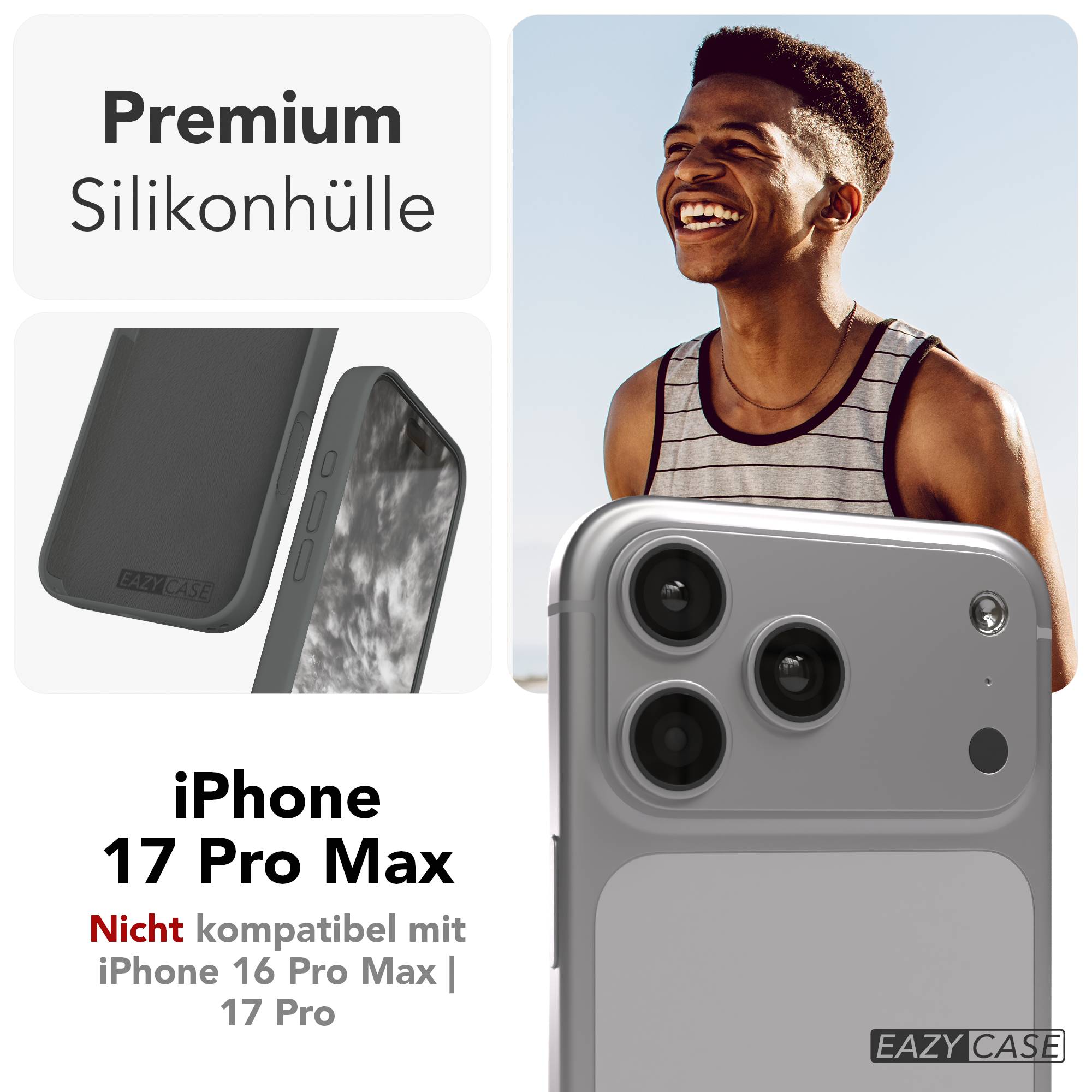 iPhone 17 Pro Max Premium Silikonhülle mit Kameraschutz von EAZY CASE 