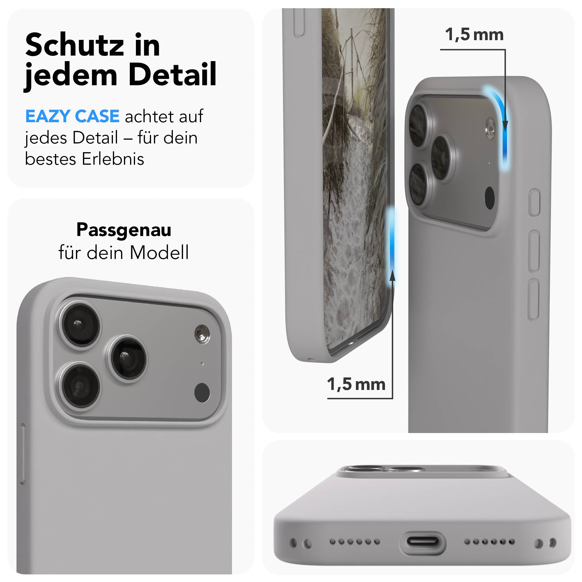 iPhone 17 Pro Max Premium Silikonhülle mit Kameraschutz von EAZY CASE 