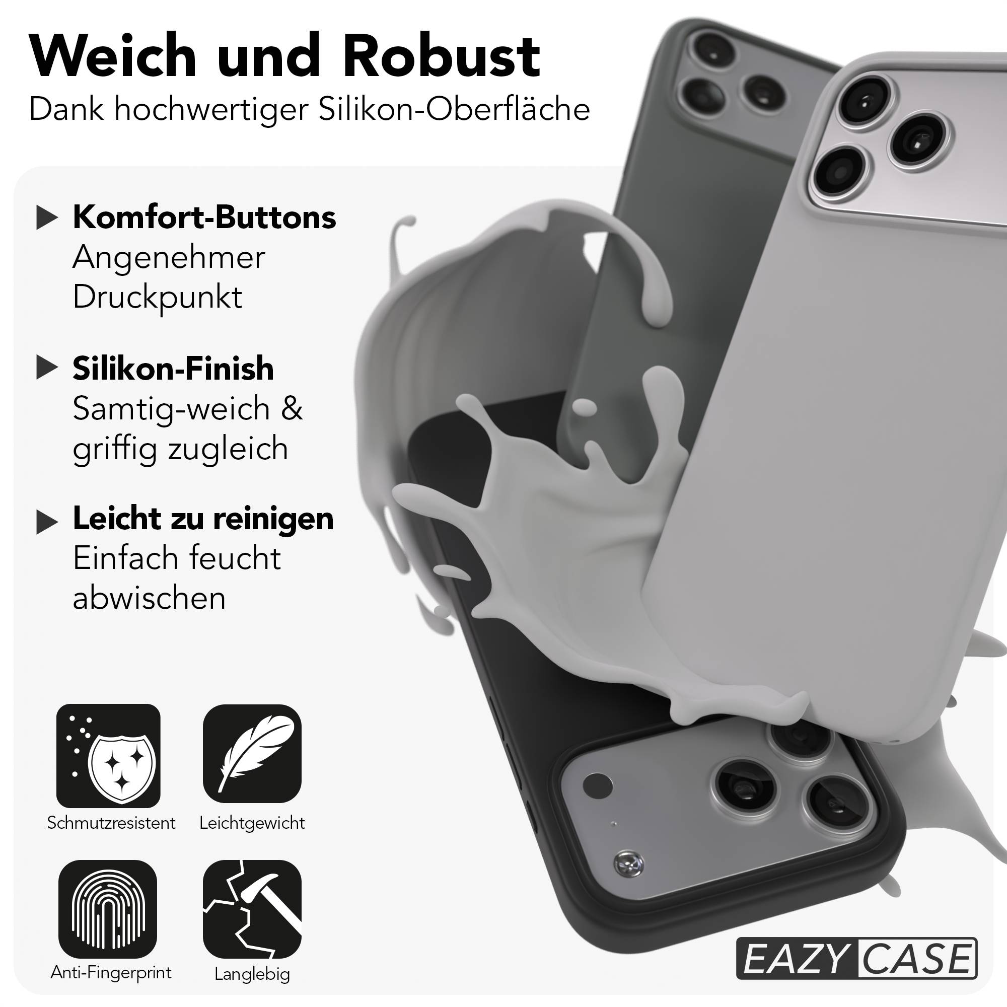 iPhone 17 Pro Max Premium Silikonhülle mit Kameraschutz von EAZY CASE 