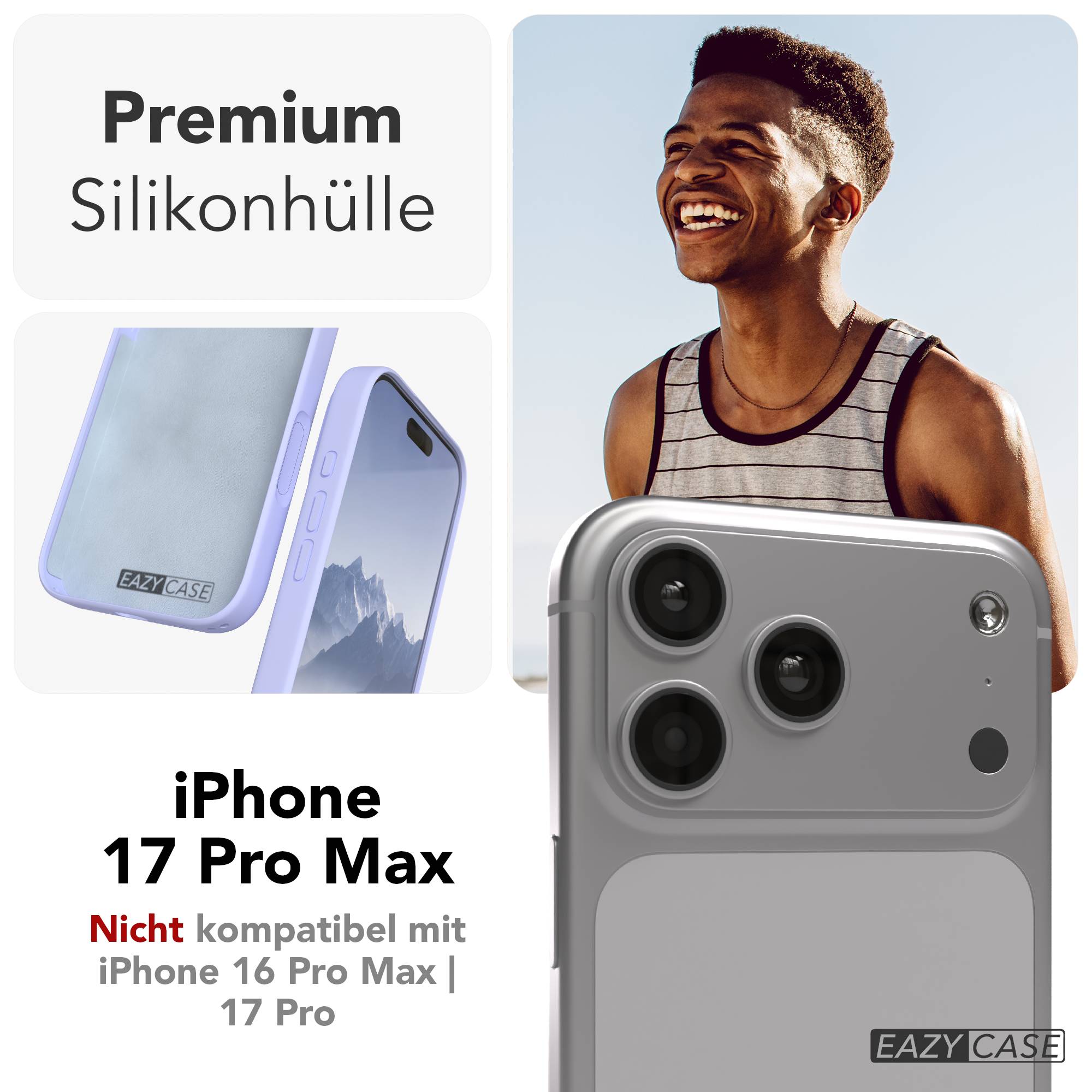 iPhone 17 Pro Max Premium Silikonhülle mit Kameraschutz von EAZY CASE 