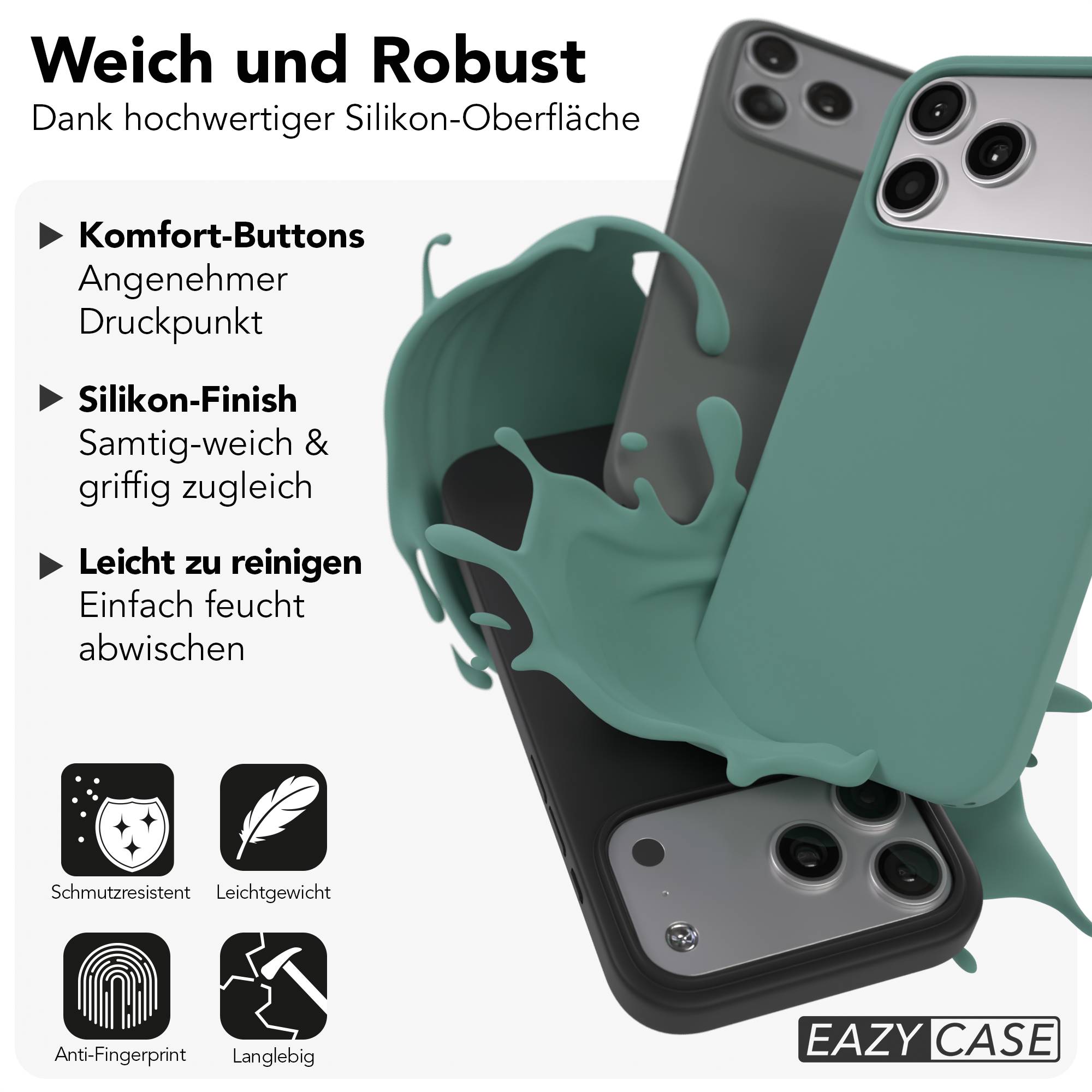 iPhone 17 Pro Max Premium Silikonhülle mit Kameraschutz von EAZY CASE 