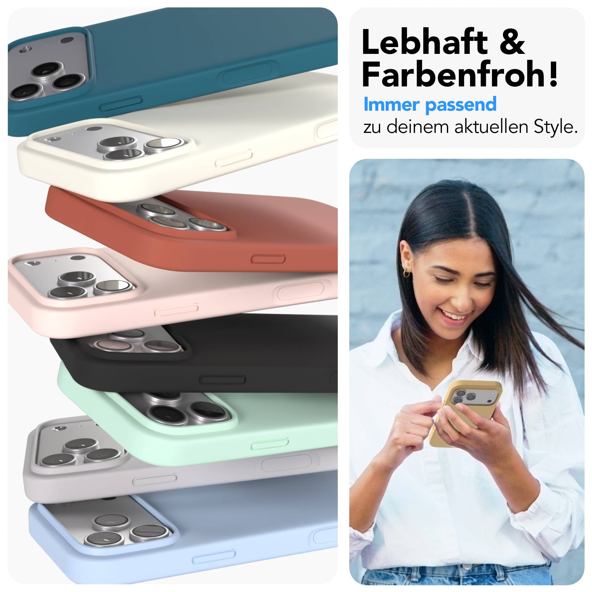 iPhone 17 Pro Max Premium Silikonhülle mit Kameraschutz von EAZY CASE 