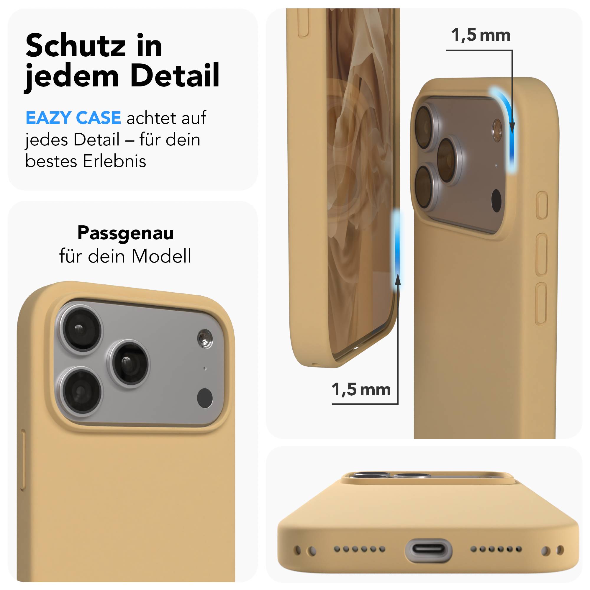 iPhone 17 Pro Max Premium Silikonhülle mit Kameraschutz von EAZY CASE 