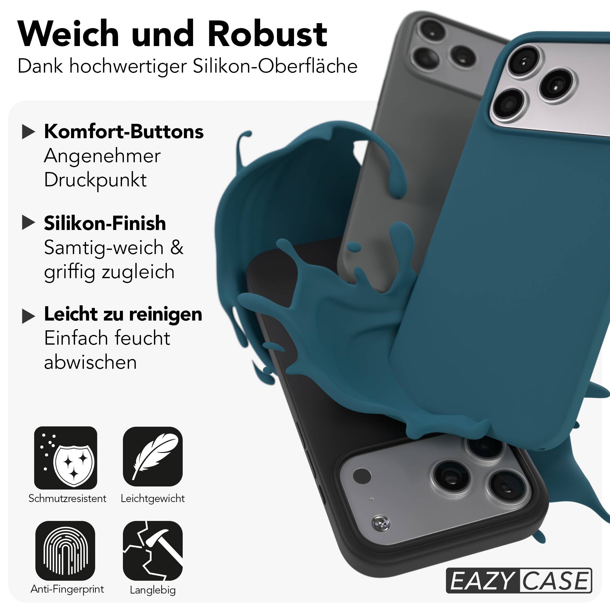iPhone 17 Pro Max Premium Silikonhülle mit Kameraschutz von EAZY CASE 