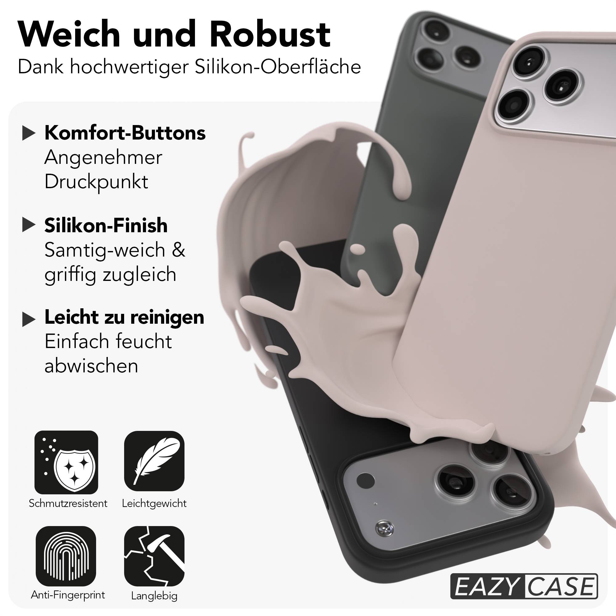 iPhone 17 Pro Max Premium Silikonhülle mit Kameraschutz von EAZY CASE 