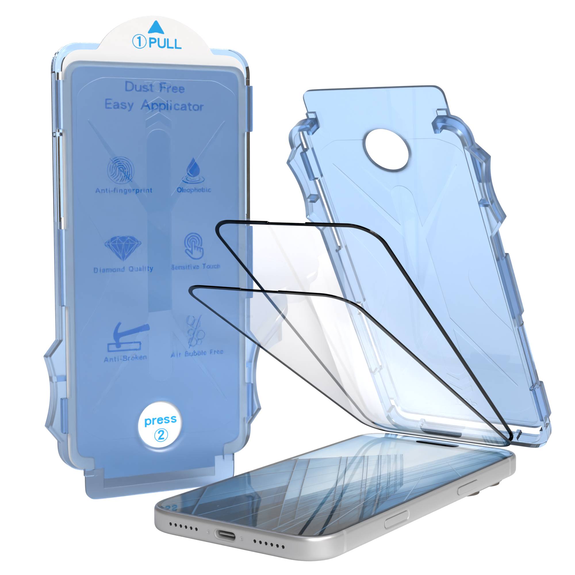 iPhone 17 Pro Max Schutzfolie 9H Glas mit Installationsrahmen EAZY CASE