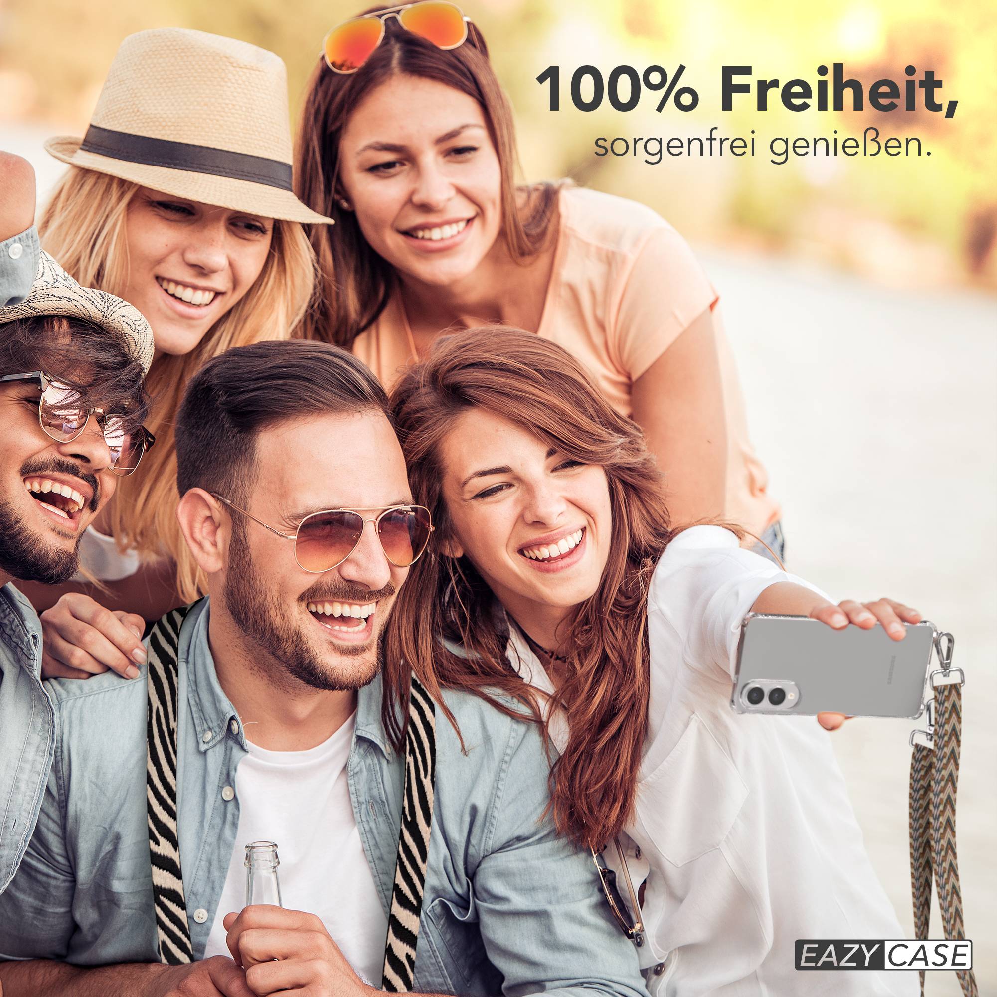 Samsung Galaxy S25 Edge Handykette mit Boho Band und verstellbarem Trageriemen 
