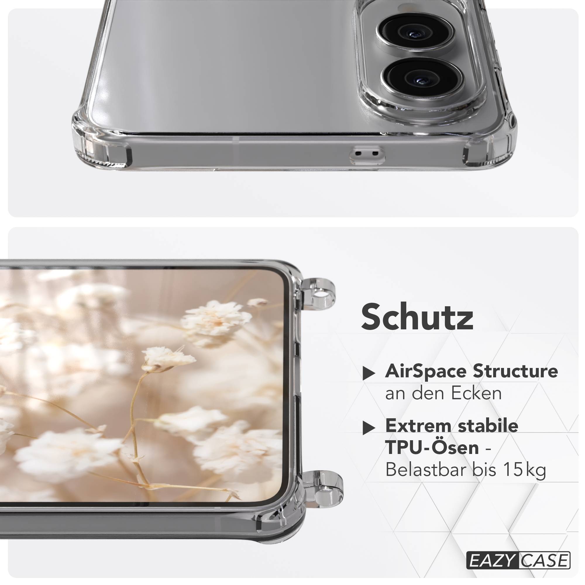 Samsung Galaxy S25 Edge Handykette mit Boho Band und verstellbarem Trageriemen 