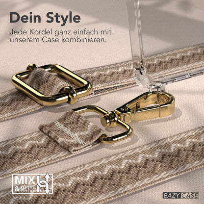Samsung Galaxy S25 Edge Handykette mit Boho Band und verstellbarem Trageriemen 