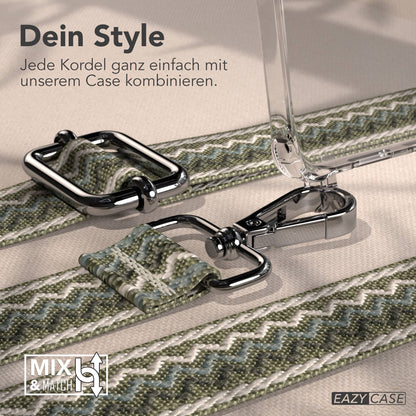 Samsung Galaxy S25 Edge Handykette mit Boho Band und verstellbarem Trageriemen 