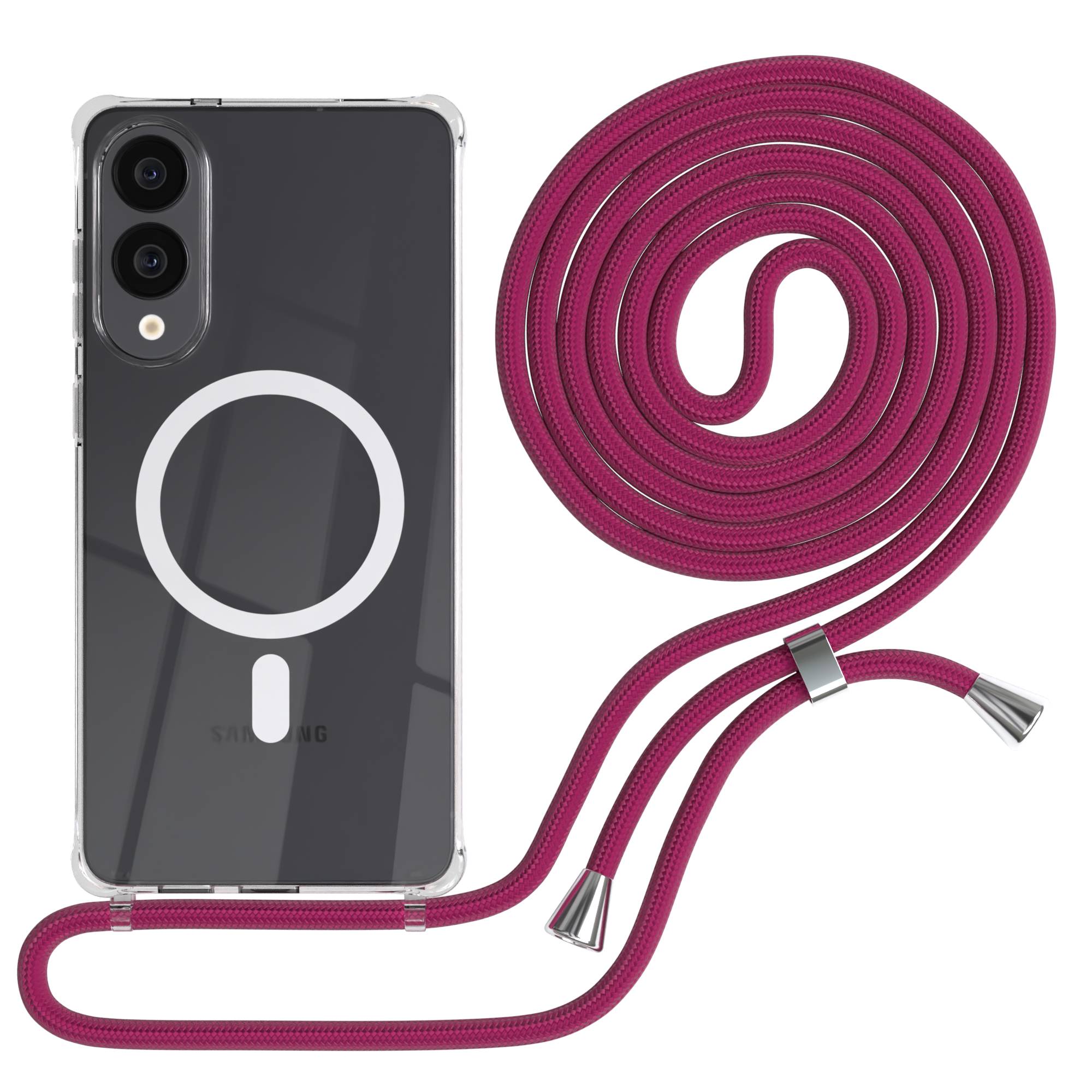 Galaxy S25 Edge transparente Hülle + Kordel mit MagSafe