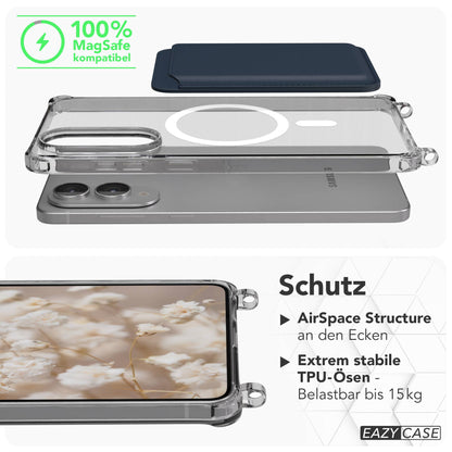 Galaxy S25 Edge transparente Hülle + Kordel mit MagSafe