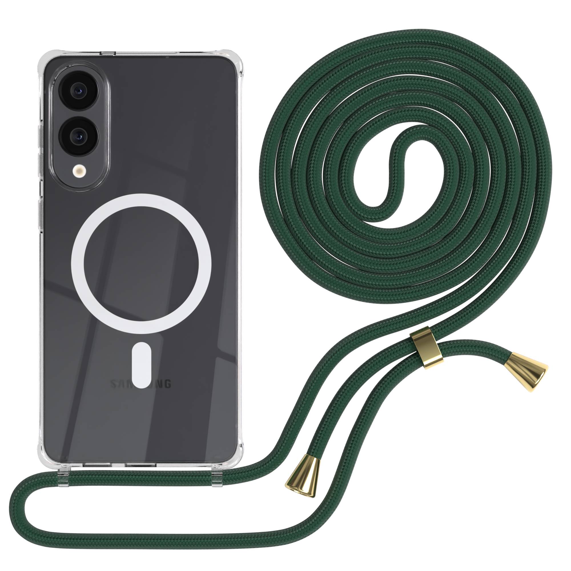 Galaxy S25 Edge transparente Hülle + Kordel mit MagSafe