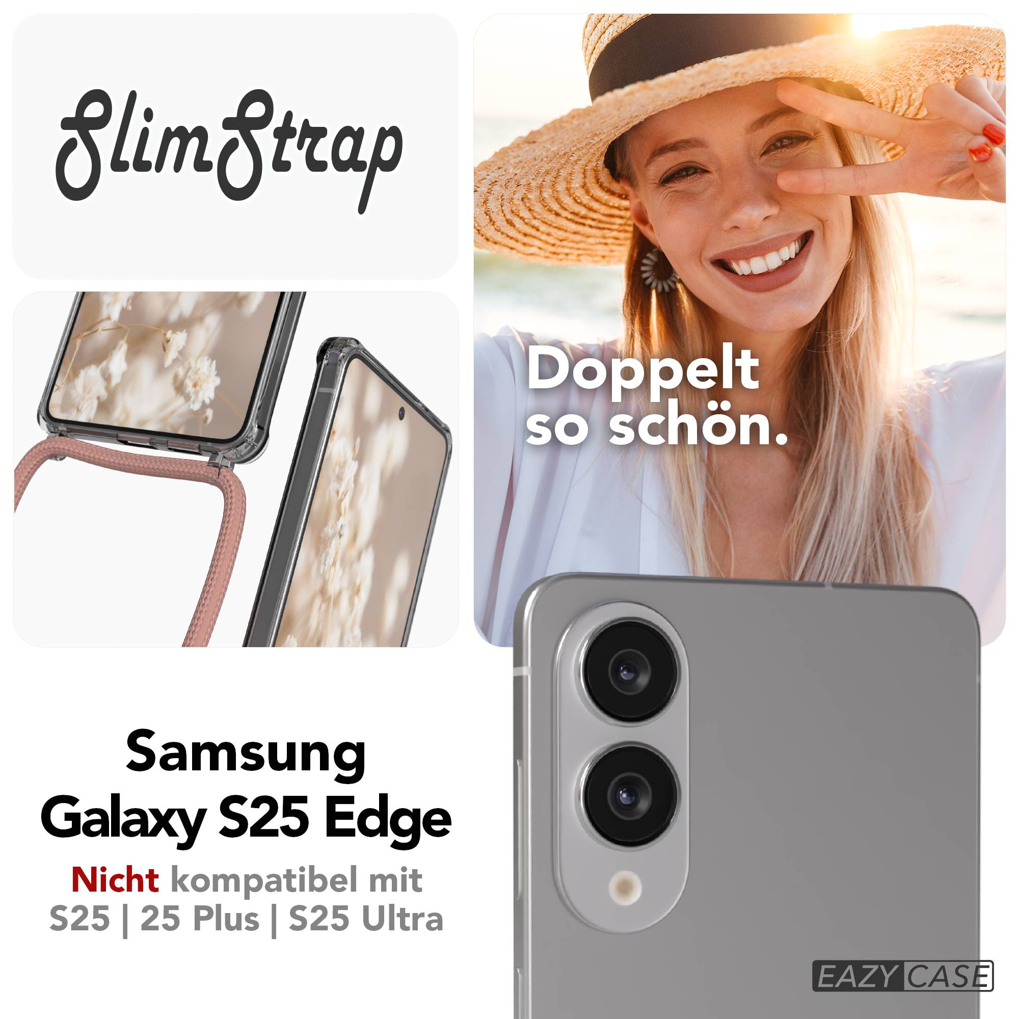Galaxy S25 Edge transparente Hülle + Kordel mit MagSafe