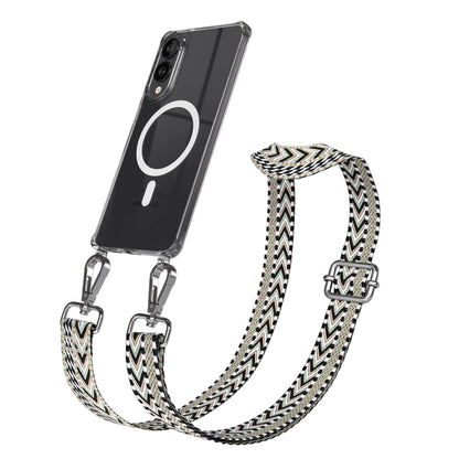 Samsung Galaxy S25 Edge Handykette mit MagSafe Hülle und Boho Trageriemen 