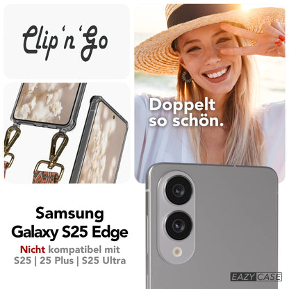Samsung Galaxy S25 Edge Handykette mit MagSafe Hülle und Boho Trageriemen 