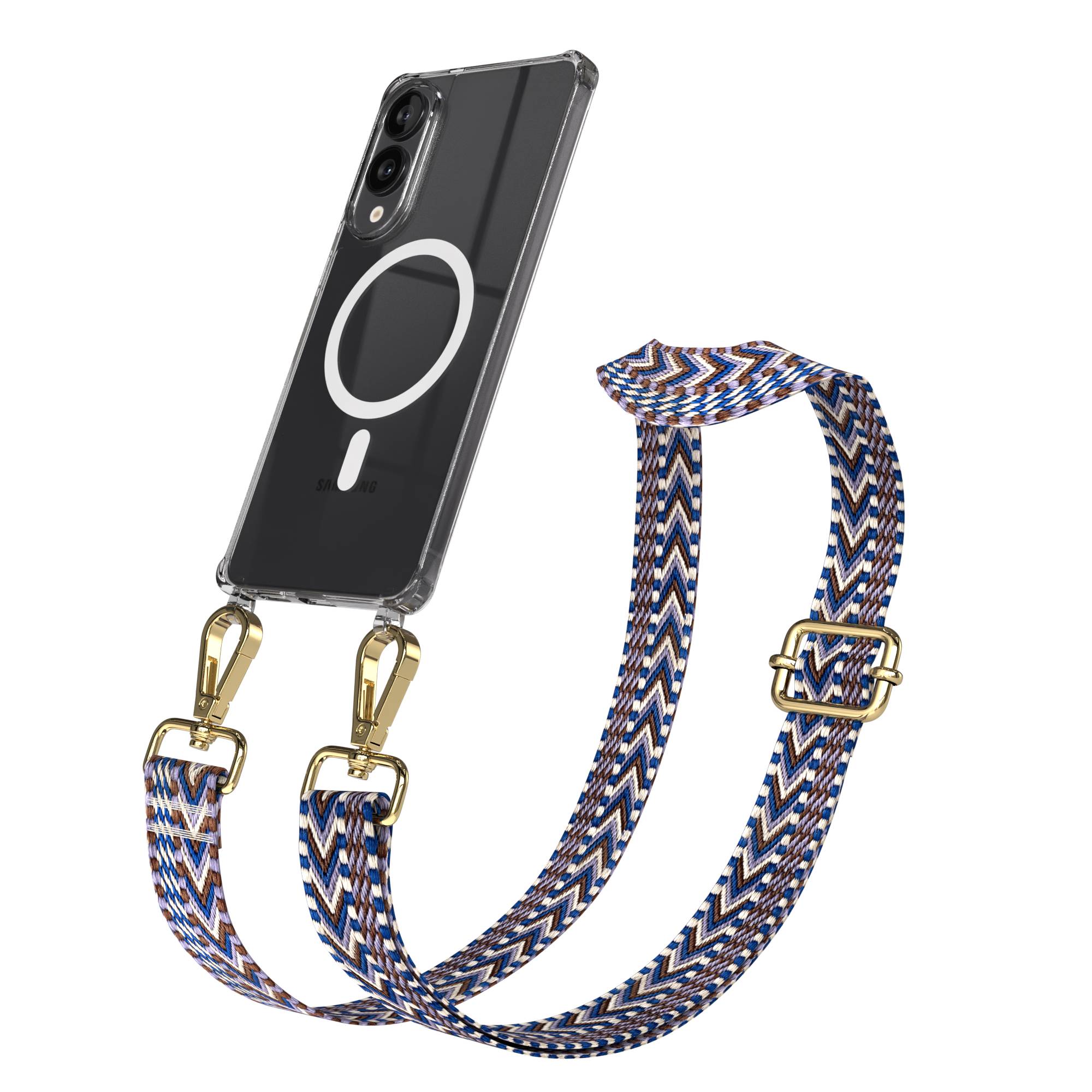 Samsung Galaxy S25 Edge Handykette mit MagSafe Hülle und Boho Trageriemen 