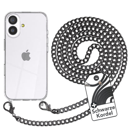 iPhone 17 Hülle mit Metallkette + Schwarze Kordel