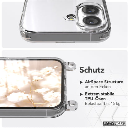 iPhone 17 Hülle mit Metallkette + Schwarze Kordel