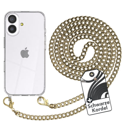 iPhone 17 Hülle mit Metallkette + Schwarze Kordel