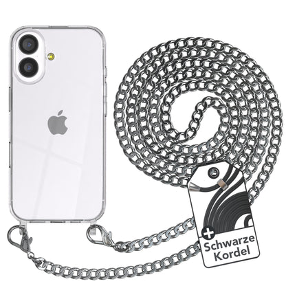 iPhone 17 Hülle mit Metallkette + Schwarze Kordel
