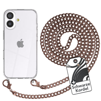 iPhone 17 Hülle mit Metallkette + Schwarze Kordel
