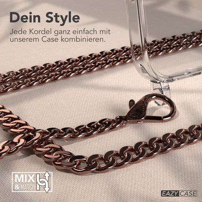 iPhone 17 Hülle mit Metallkette + Schwarze Kordel