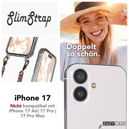 iPhone 17 Hülle mit Metallkette + Schwarze Kordel