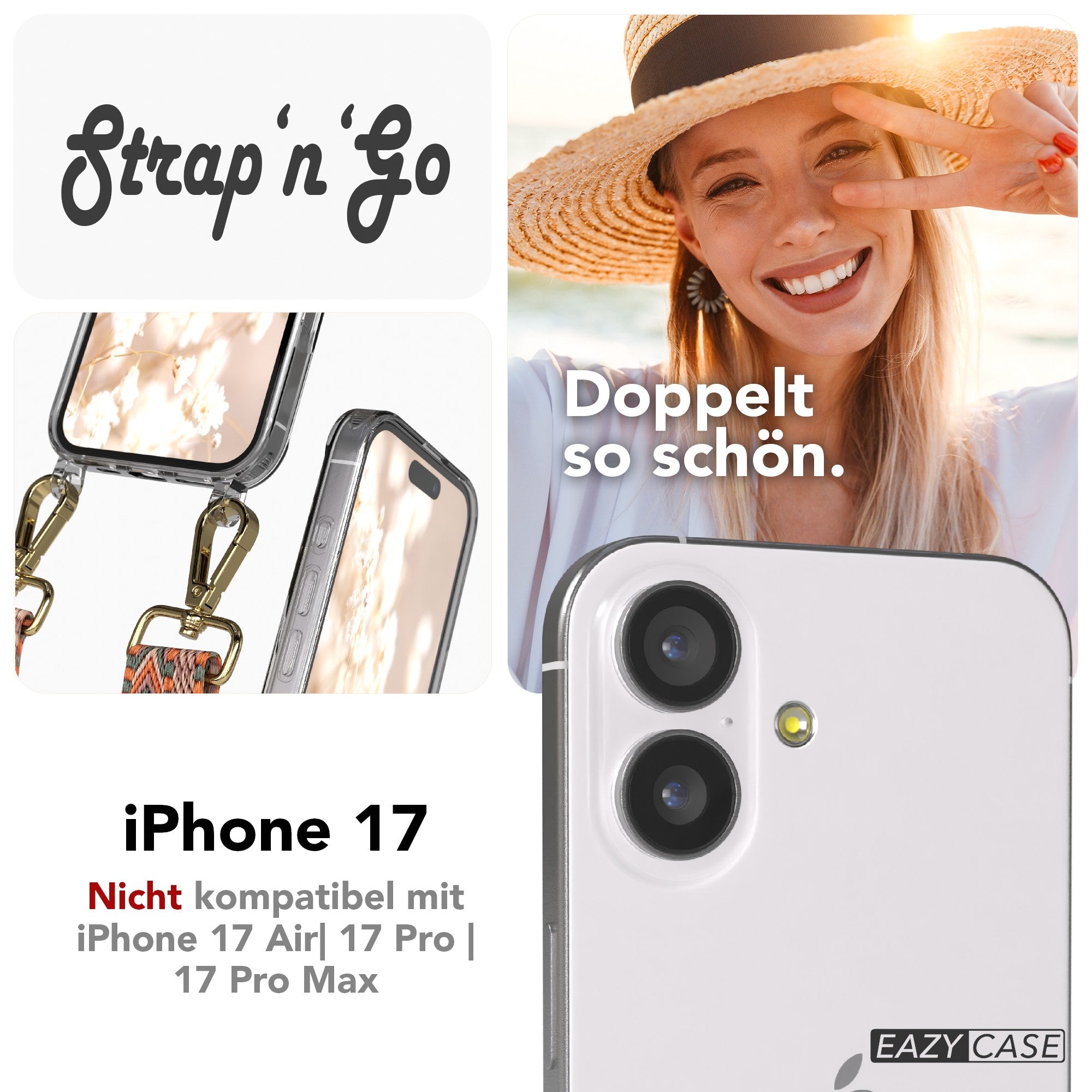 iPhone 17 Handykette verstellbar Boho Style EAZY CASE Phone Strap 