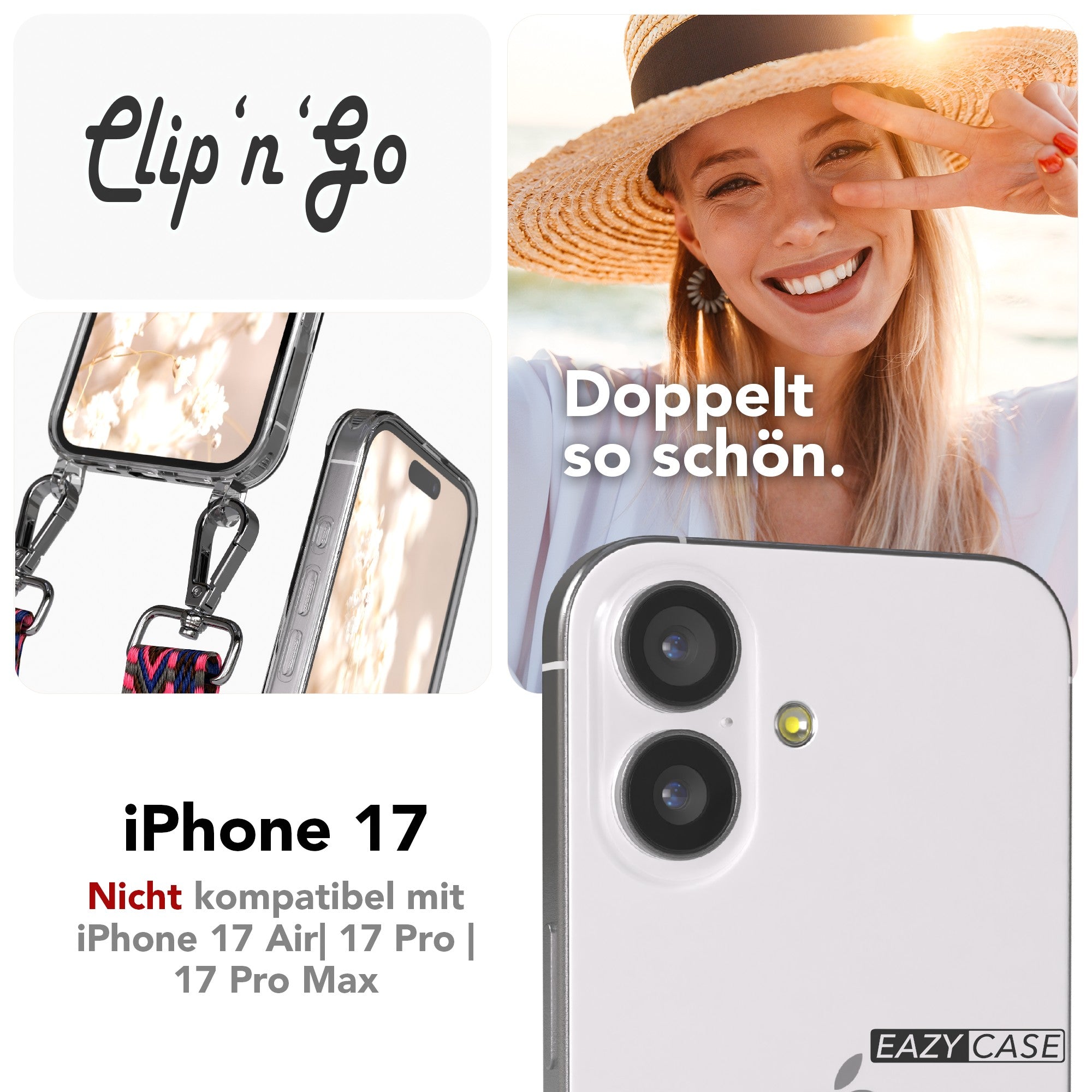 iPhone 17 MagSafe Handykette mit verstellbarem Boho Band EAZY CASE 