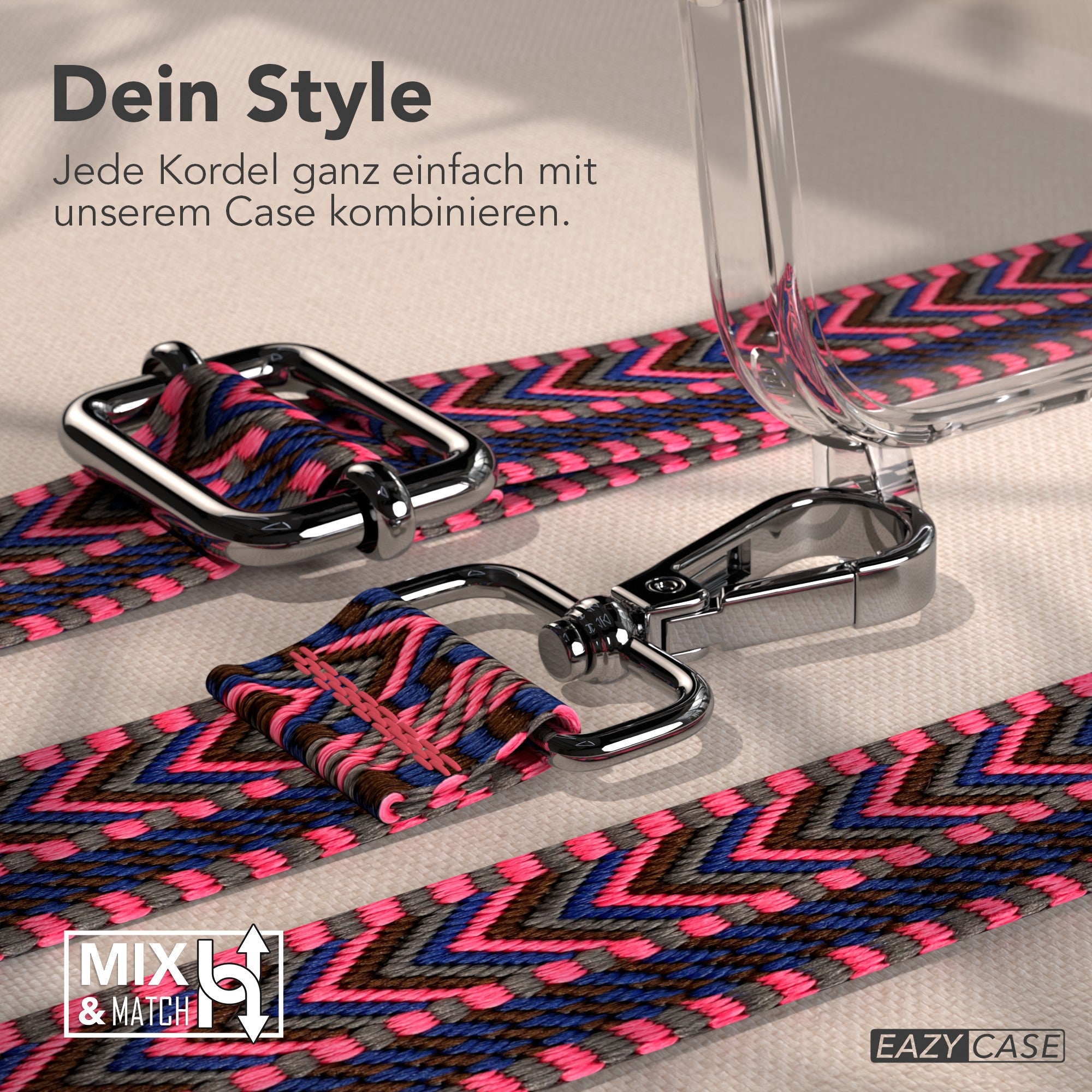 iPhone 17 MagSafe Handykette mit verstellbarem Boho Band EAZY CASE 