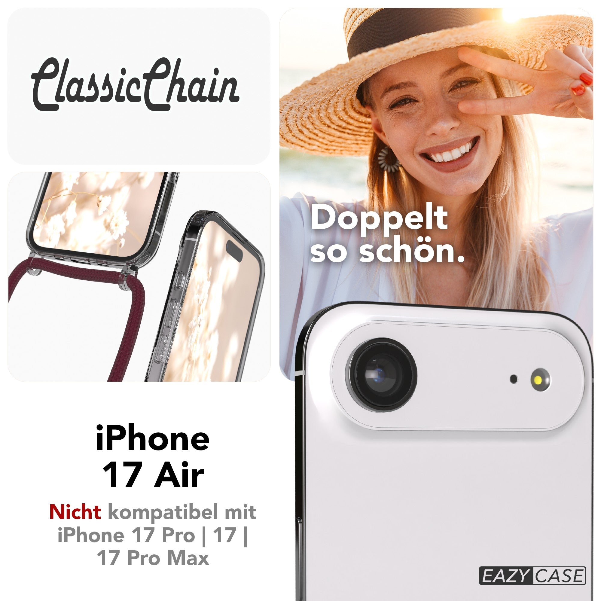 iPhone Air transparente Hülle + Kordel