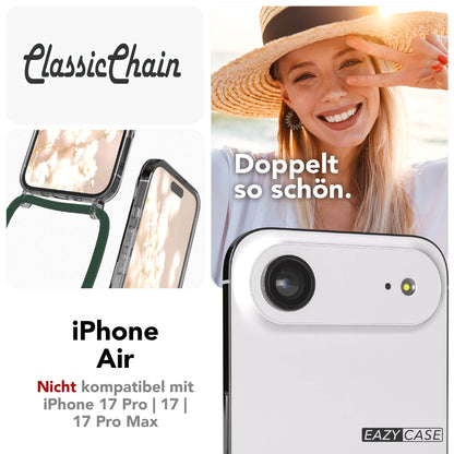 Apple iPhone Air transparente Handykette mit verstellbarer Kordel TPU Hülle 