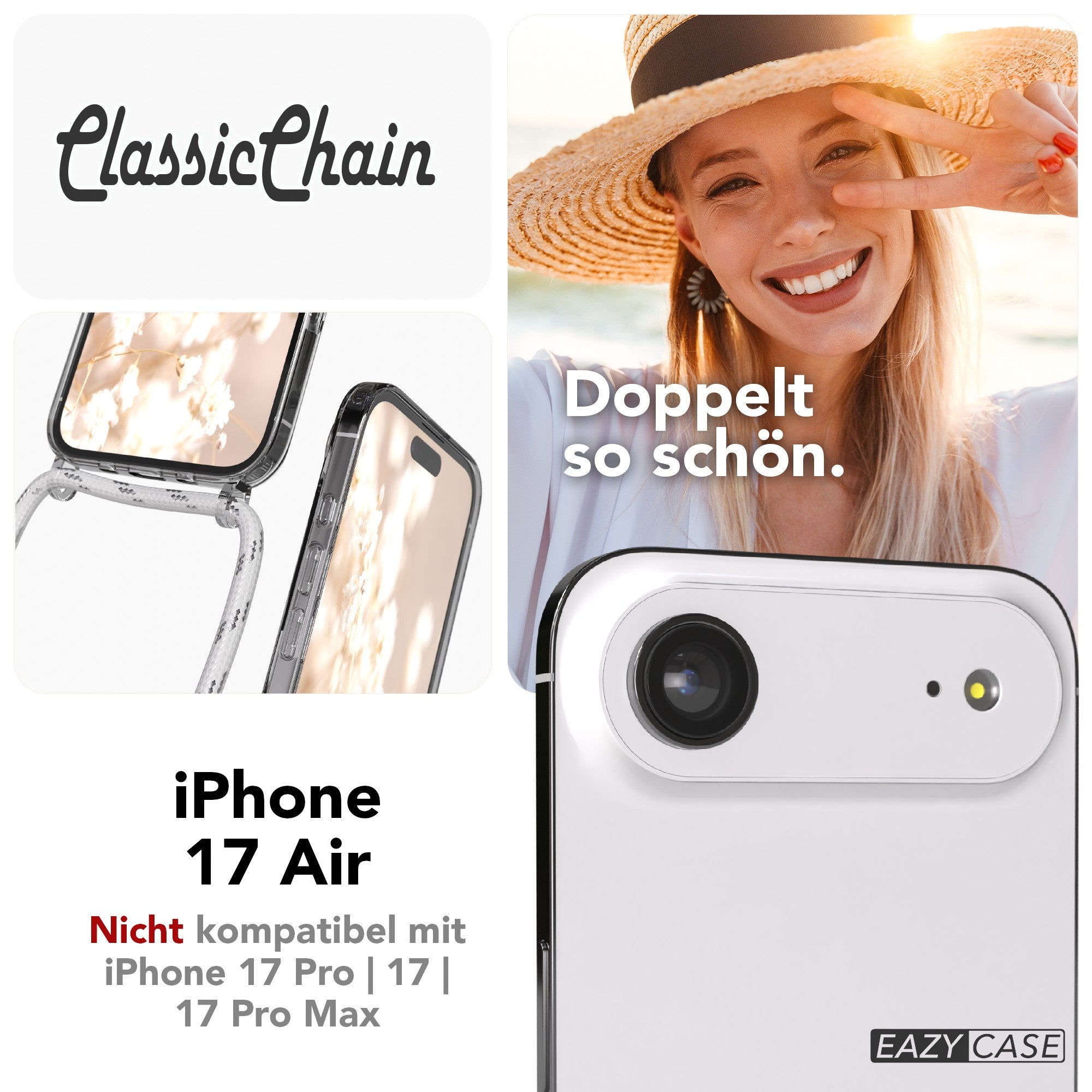 iPhone Air transparente Hülle + Kordel