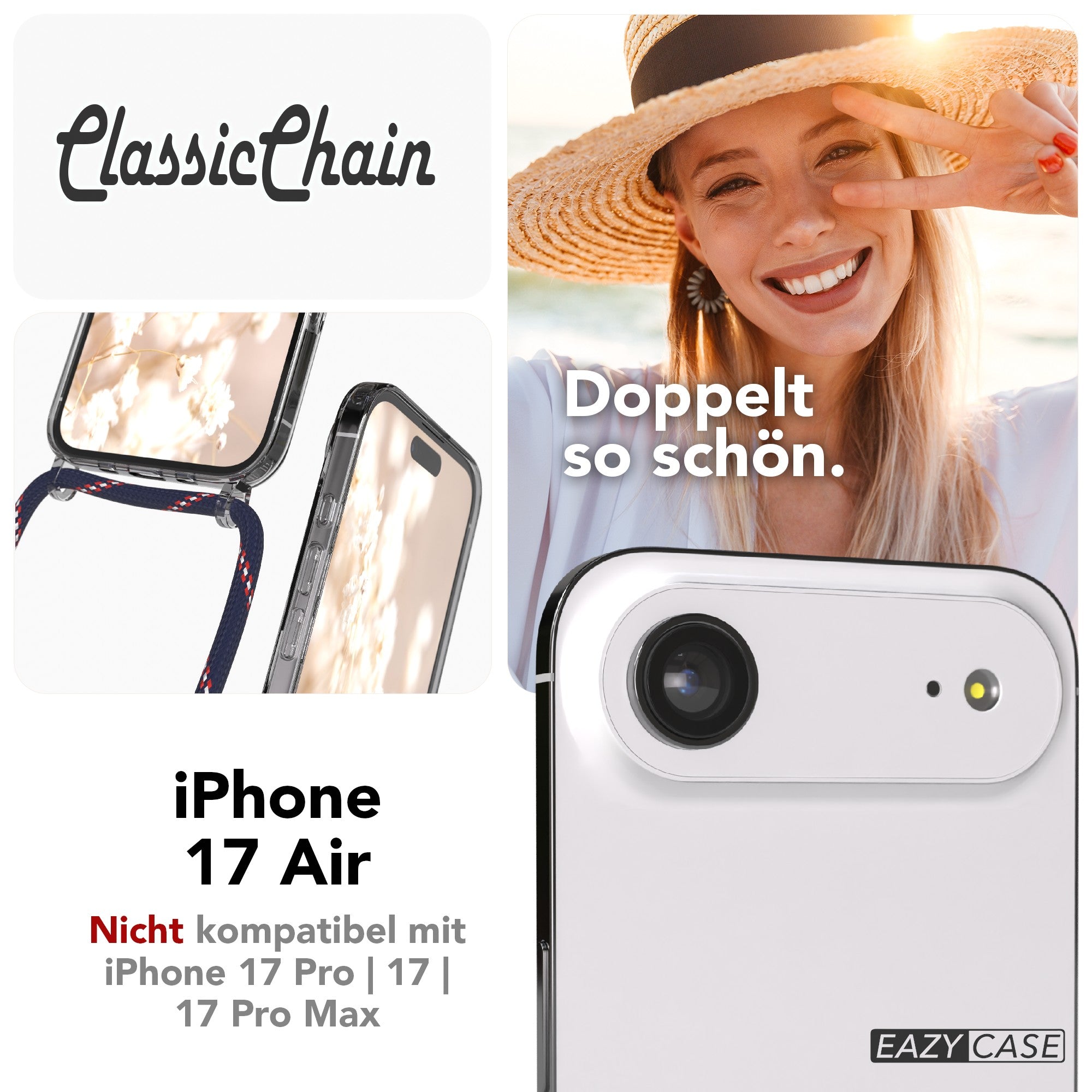 iPhone Air transparente Hülle + Kordel