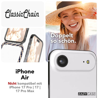Apple iPhone Air transparente Handykette mit verstellbarer Kordel TPU Hülle 