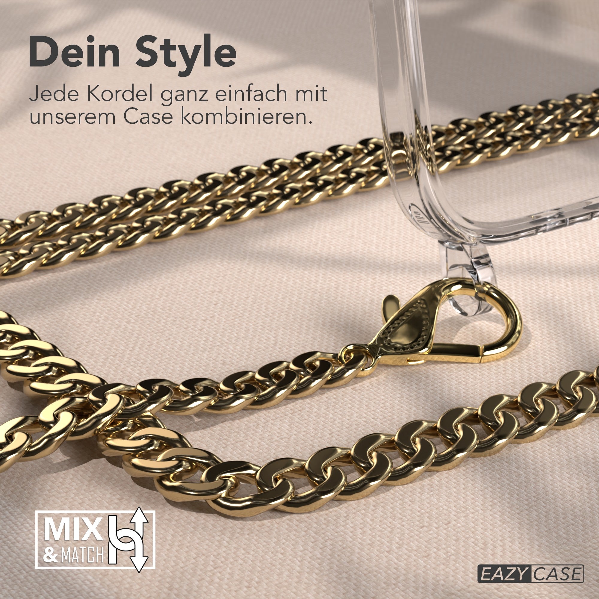 iPhone Air Hülle mit Metallkette + Schwarze Kordel