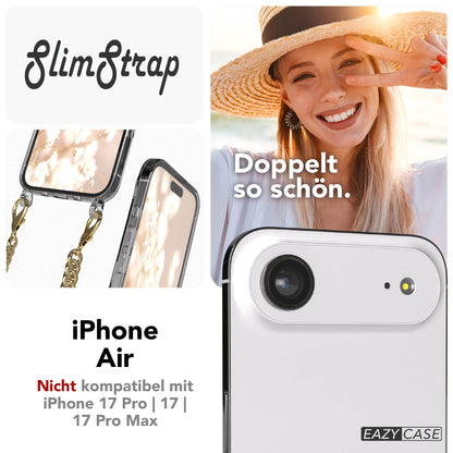 iPhone Air Handykette TPU Hülle mit Metallkette und schwarzer Kordel 