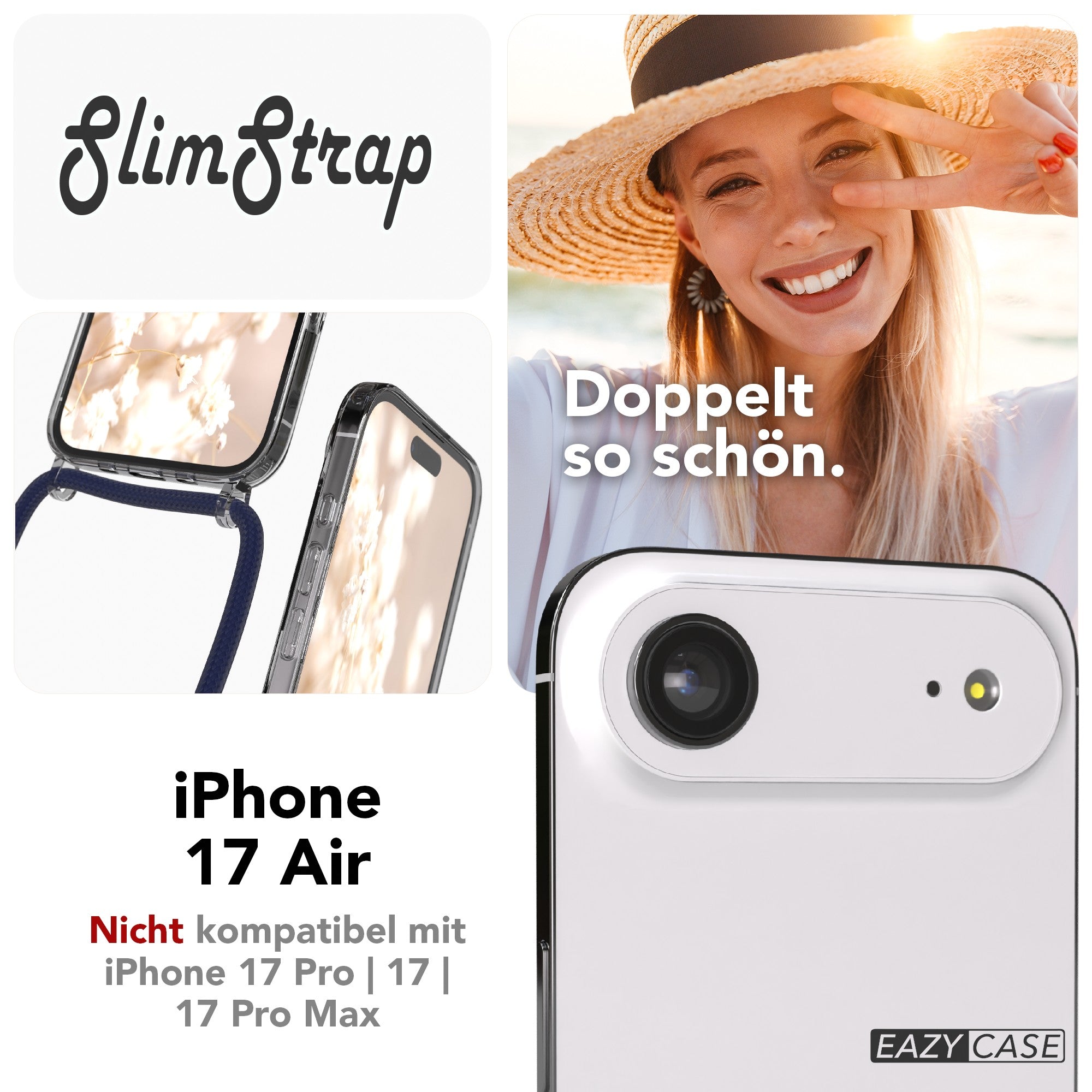 iPhone Air transparente Hülle + Kordel mit MagSafe