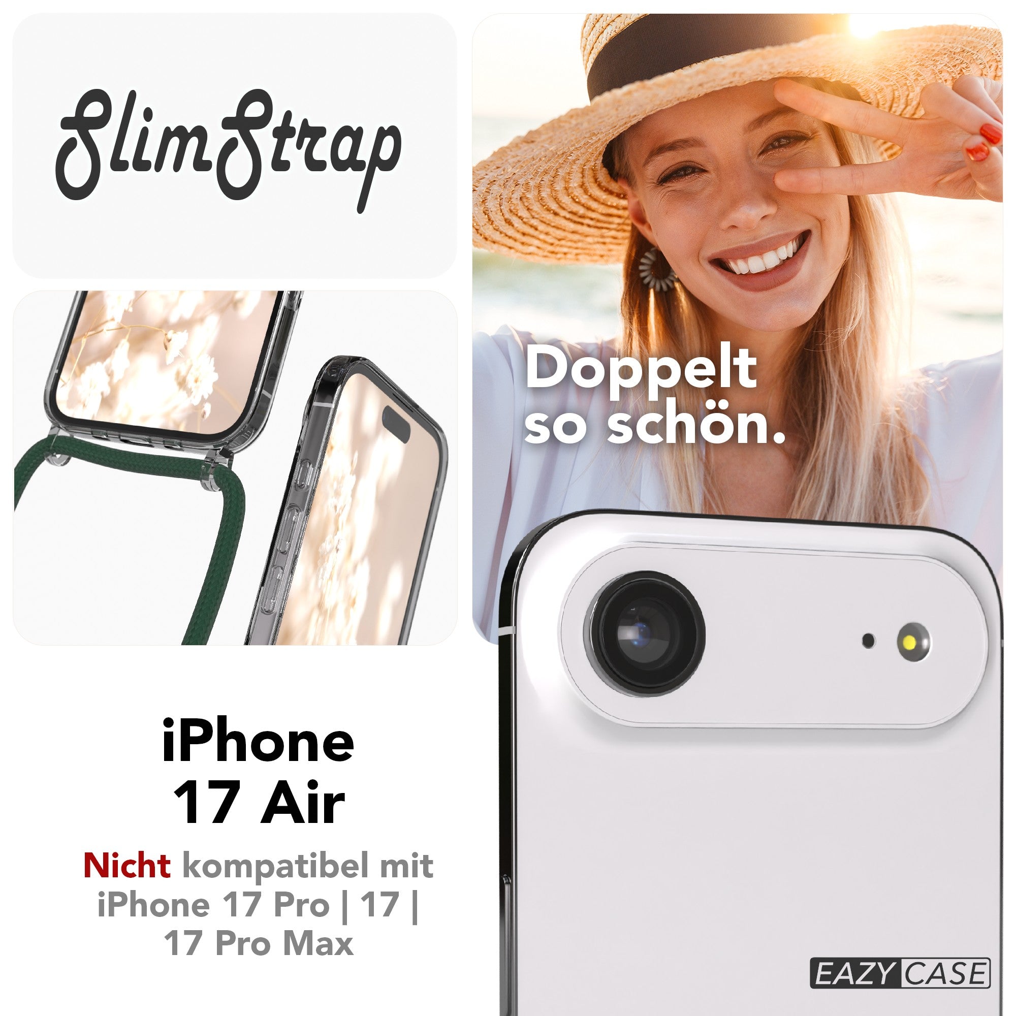 iPhone Air transparente Hülle + Kordel mit MagSafe